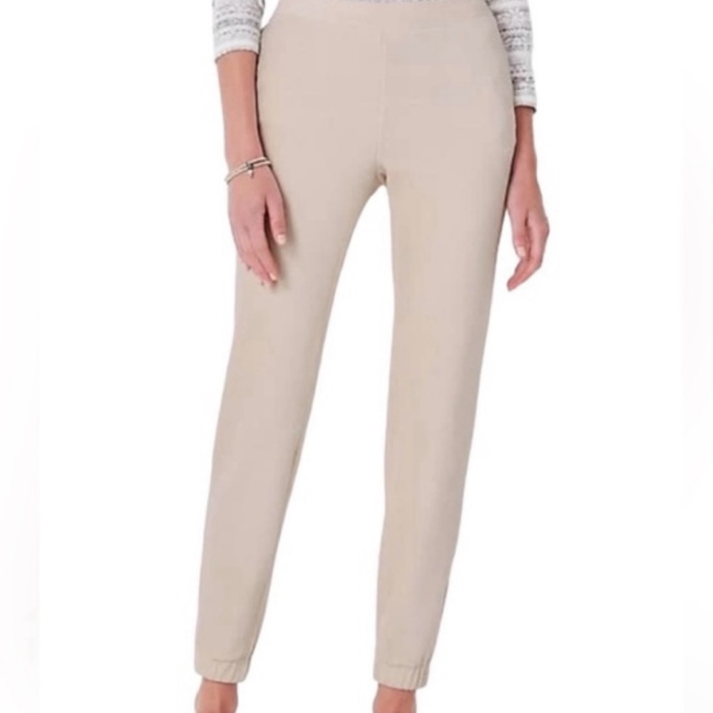 J.Jill Women's Cream Travel Velour Joggers Size Medium